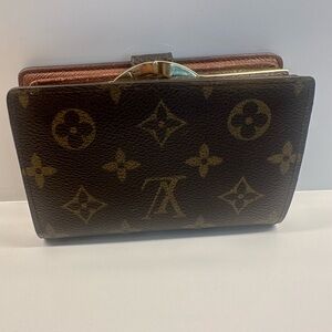Louis Vuitton Dark Brown Monogram Kiss lock Wallet